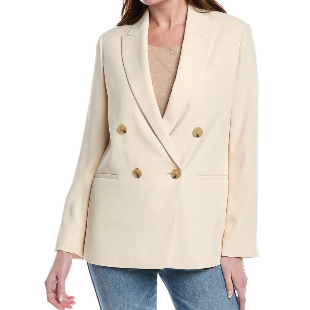 VINCE Women's Cream Double-Breasted Blazer